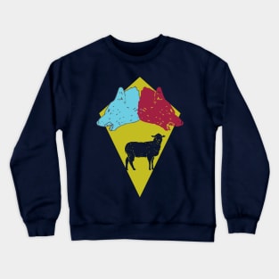 Hunter Wolves of Red and Blue Emblem Crewneck Sweatshirt